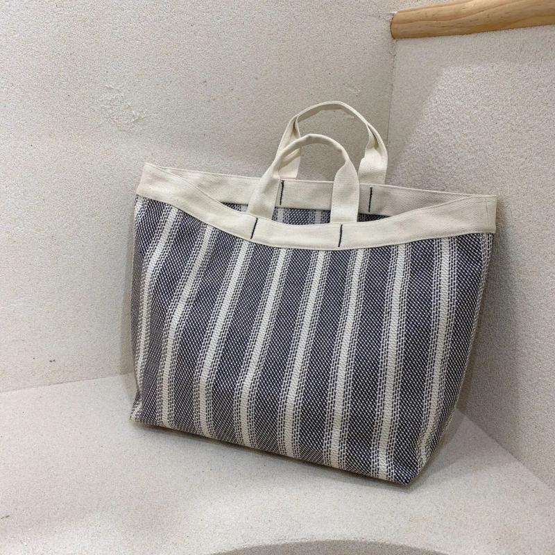 Stripes Large Capacity Canvas Tote Bag