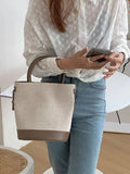 Large-Capacity Shoulder Bag with Stitching Detail