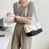 Canvas One-shoulder Messenger Bag Daily Commuting Casual Tote Handbag