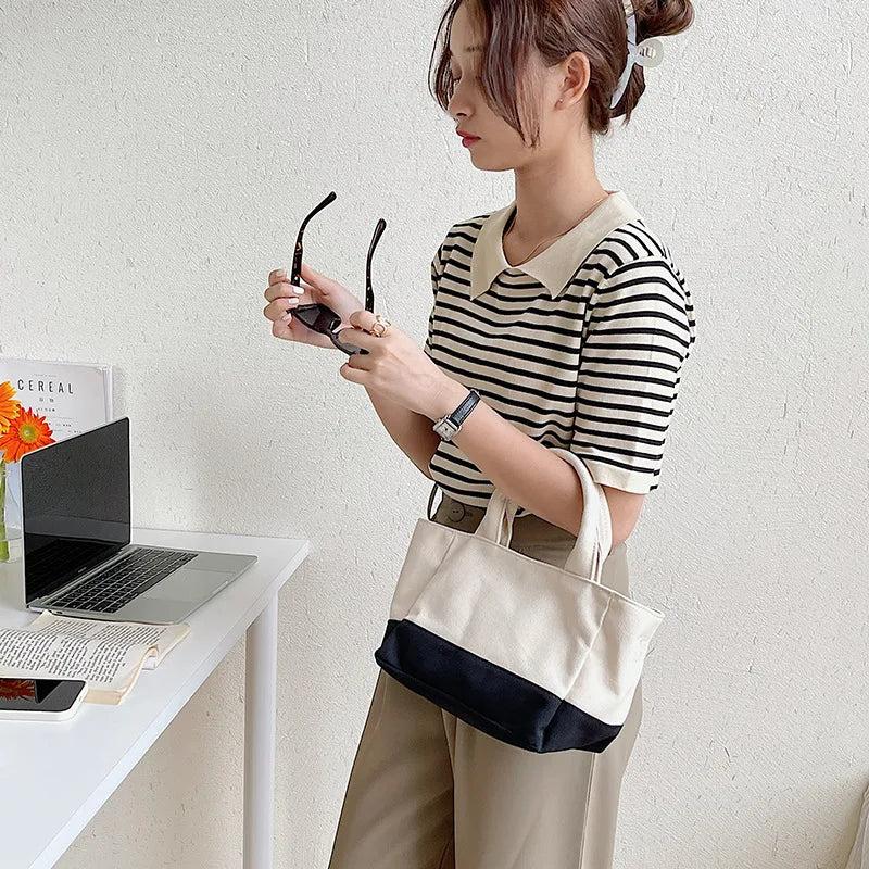 Canvas One-shoulder Messenger Bag Daily Commuting Casual Tote Handbag