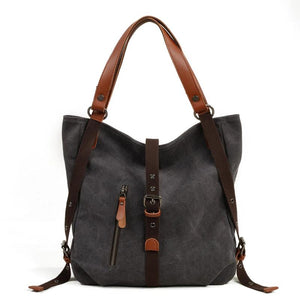 Canvas Shoulder Bag Casual Women Multi-function Handbag Backpack