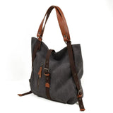 Canvas Shoulder Bag Casual Women Multi-function Handbag Backpack