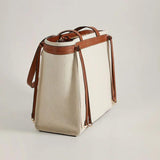Large Canvas Tassel Handbag American Retro Design
