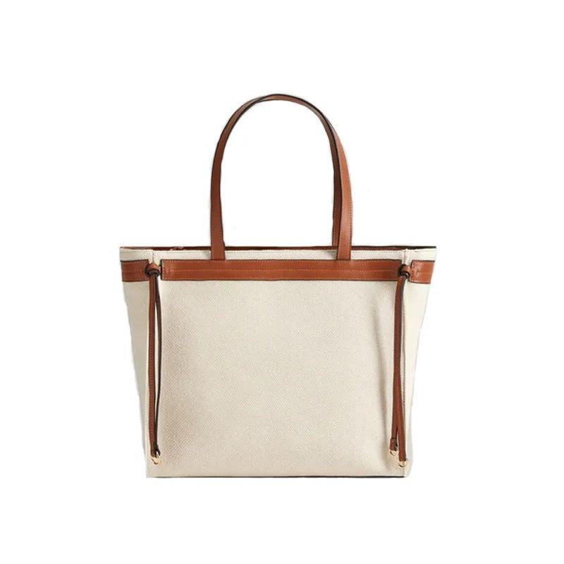 Large Canvas Tassel Handbag American Retro Design