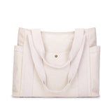Canvas Shoulder Bag Handbag Large Capacity Mommy Bag Retro Tote Solid