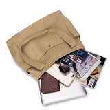 Canvas Shoulder Bag Handbag Large Capacity Mommy Bag Retro Tote Solid