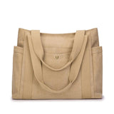 Canvas Shoulder Bag Handbag Large Capacity Mommy Bag Retro Tote Solid