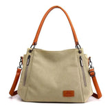 Canvas Student Art Shoulder Bag Large-capacity Lady Messenger Bag