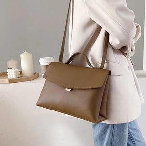 Retro PU Leather Women Handbag Large Capacity Shoulder Messenger Bag