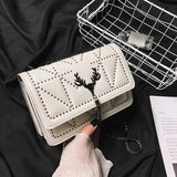 PU Leather Crossbody Bag with Magnetic Buckle
