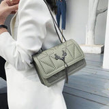 PU Leather Crossbody Bag with Magnetic Buckle