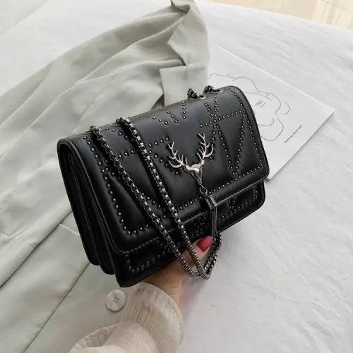 PU Leather Crossbody Bag with Magnetic Buckle