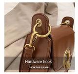 Saddle Crossbody Bag Women PU Leather Hand Shoulder Bag