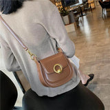 Saddle Crossbody Bag Women PU Leather Hand Shoulder Bag
