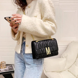 Luxury Women's M Letter Handbags Crossbody Shoulder Bag