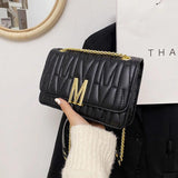 Luxury Women's M Letter Handbags Crossbody Shoulder Bag