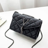 Plaid PU Leather Shoulder Bag Tassel Quilted Crossbody
