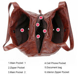 Vintage Shoulder Bag for Women with PU Leather