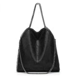 Vintage Chains Women Handbag Casual Ladies Shopping Shoulder Bag Large Capacity