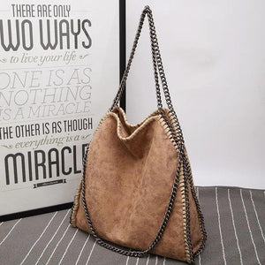 Vintage Chains Women Handbag Casual Ladies Shopping Shoulder Bag Large Capacity