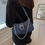 Denim Casual Underarm Shoulder Bag Lady Canvas Single Handbag