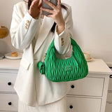 Embroidered Crescent Satchel Bag for Women