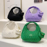 Embroidered Crescent Satchel Bag for Women