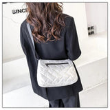 Winter Nylon Crossbody Bag for Women Fluffy Shopper Tote