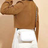 Small Shoulder Bag PU Leather Wide Strap Crossbody Phone Purse Handbag