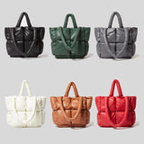 Fluorescent Green Quilted Shoulder Bag Laser Nylon Tote