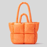 Fluorescent Green Quilted Shoulder Bag Laser Nylon Tote