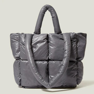 Fluorescent Green Quilted Shoulder Bag Laser Nylon Tote