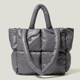 Fluorescent Green Quilted Shoulder Bag Laser Nylon Tote