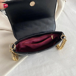 Metal Chain Shoulder Bag for Women Handbag Clutch Purses Evening Tote High