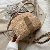 Winter Women's Plush Fur Shoulder Bag