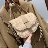 Winter Women's Plush Fur Shoulder Bag