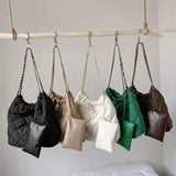 Vintage Nylon Handbag for Women Large Capacity Ladies Totes Chains