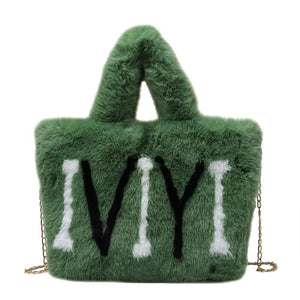 Soft Fluffy Chain Women's Winter Tote Bag