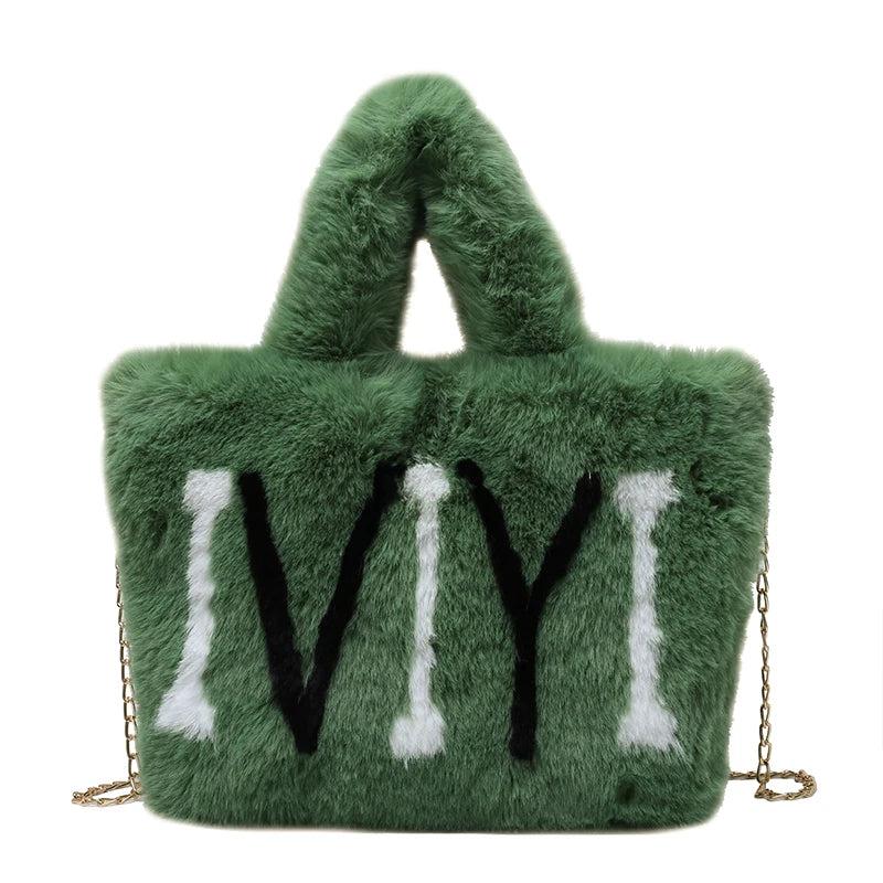 Soft Fluffy Chain Women's Winter Tote Bag
