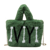 Soft Fluffy Chain Women's Winter Tote Bag