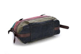 Canvas Totes Striped Patchwork Rainbow Shoulder Bag Casual Crossbody Bag