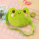 Funny Frog Plush Shoulder Bag Girl Cartoon Key Bag Small Doll Bag