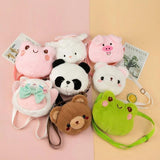 Funny Frog Plush Shoulder Bag Girl Cartoon Key Bag Small Doll Bag