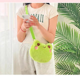 Funny Frog Plush Shoulder Bag Girl Cartoon Key Bag Small Doll Bag