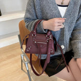 Studded Messenger Bag Crossbody Shoulder Bag for Women