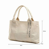 Large Canvas Women's Minimalist Letter Tote Bag