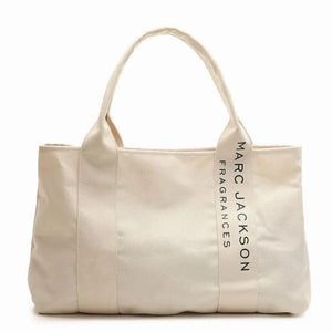 Large Canvas Women's Minimalist Letter Tote Bag