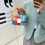 Panelled Shoulder Bag Women's Printing Chain Female Bag Mini Bag