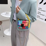 Panelled Shoulder Bag Women's Printing Chain Female Bag Mini Bag