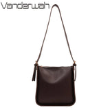 Vintage Wide Strap Shoulder Bag Women Large Capacity Crossbody Work Handbag